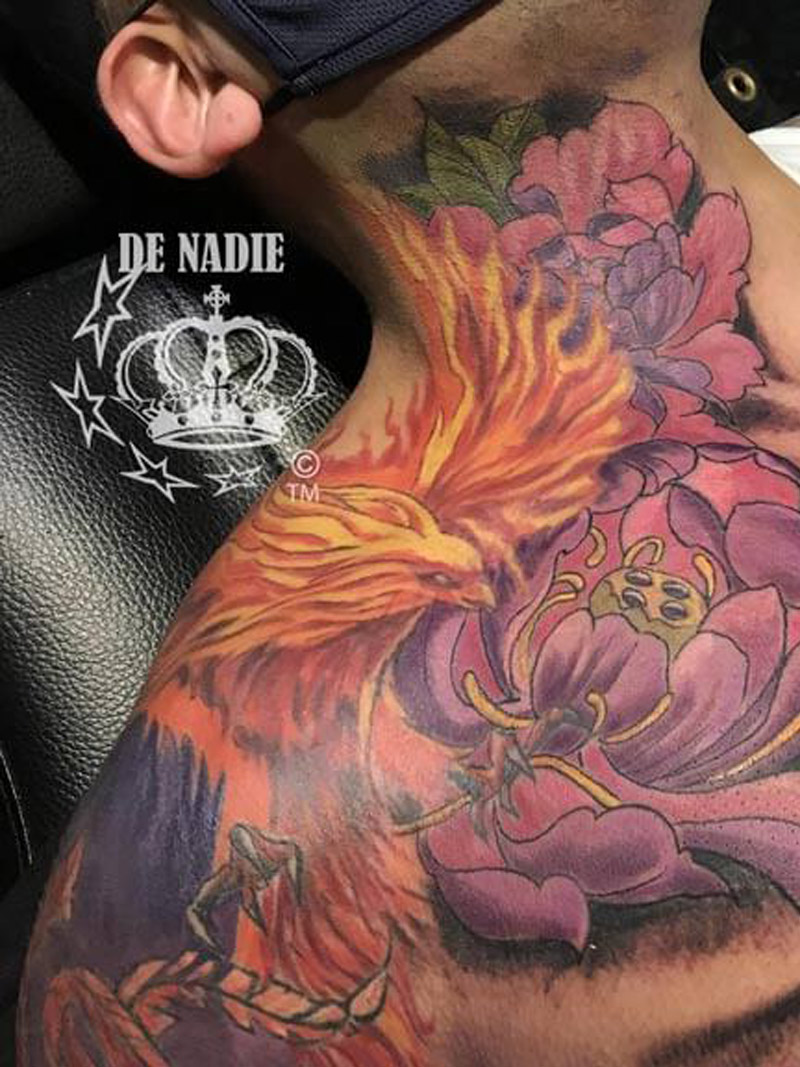 Pheonix tattoo done by Infierno Queens NY
