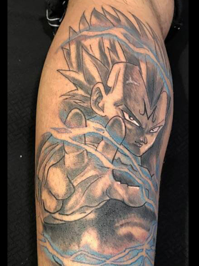 Tatuaje dragon ball z hecho por Infierno Queens NY