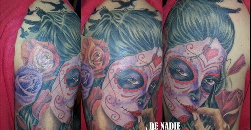 Katrina color tattoo done by Infierno