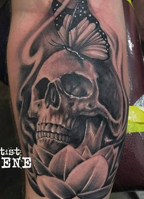 Skull tattoo done by Rana ramos Pain ink