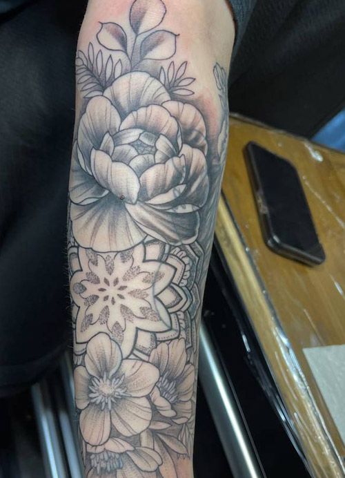 Mandala tattoo done by Rene Queens NY