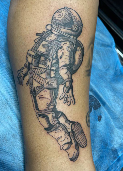 Space tattoo done by Rana ramos Pain ink 