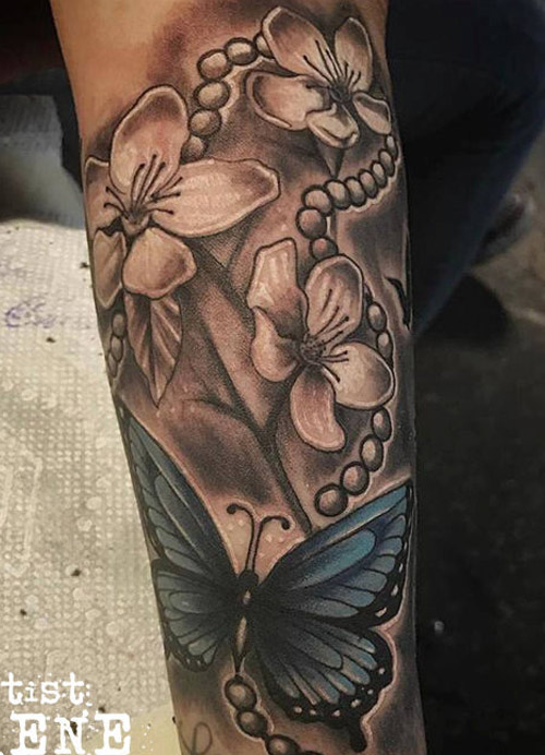 Flowers tattoo by Rana ramos Queens NY