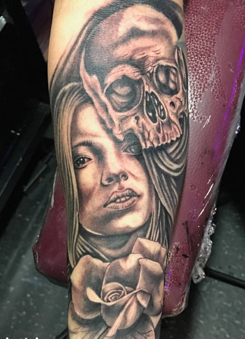 Skull tattoo done by Rene